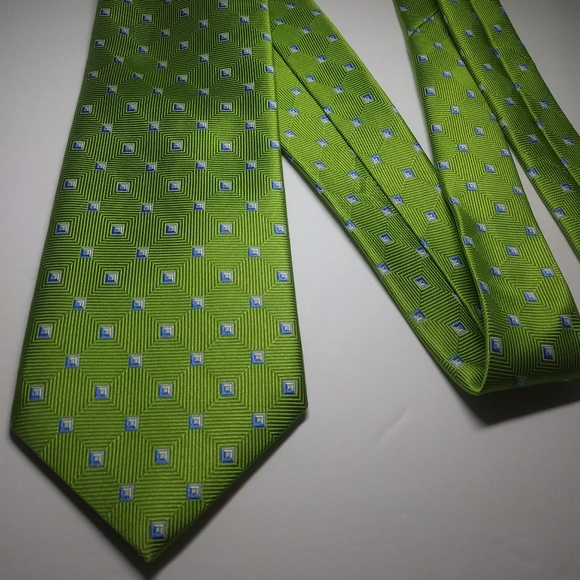Brooks Brothers Men's Pure Silk Lime Green Tie - Picture 5 of 12